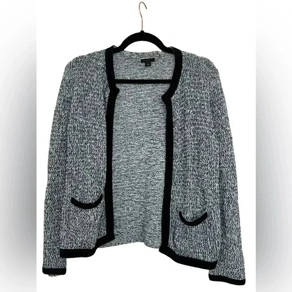 Ann Taylor Factory Blue & Black Pocketed Cardigan Size Small - Picture 1 of 9